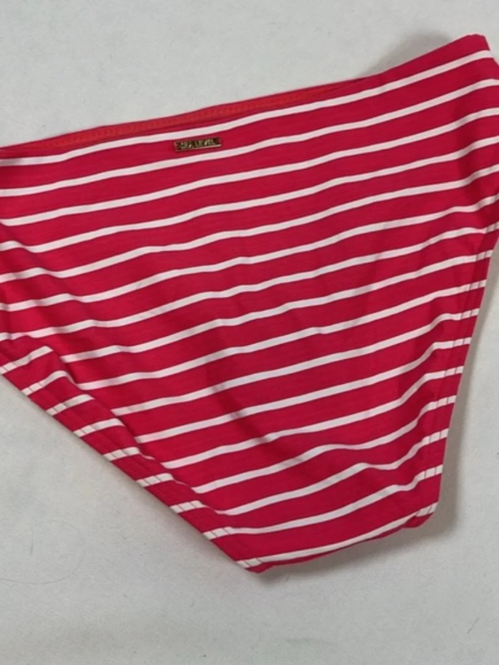 NWT-Sea level- Coral Striped V-Neck Bikini Top & High Waist Bottoms